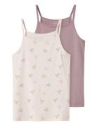 Name It Nkfstrap Top 2P Barely Pink Bow Noos Lila