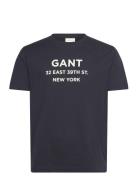 GANT Small Graphic Printed T-Shirt Blå