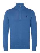 Polo Ralph Lauren Cotton Quarter-Zip Sweater Blå