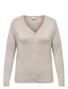 ONLY Carmakoma Carvenice Life Ls V-Neck Cardi Knt Beige