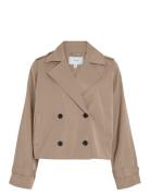 Vila Viaddison L/S Short Trenchcoat Beige