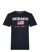 Sebago Sam Printed Tee Marinblå