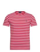 Polo Ralph Lauren Custom Slim Fit Striped Jersey T-Shirt Röd