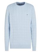 Tommy Hilfiger Classic Cotton Cable Crew Neck Blå