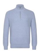 Polo Ralph Lauren Mesh-Knit Cotton Quarter-Zip Sweater Blå