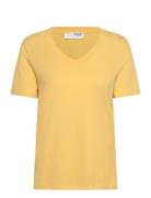 Selected Femme Slfessential Ss V-Neck Tee Noos Gul