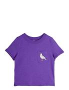 Mini Rodini Seagull Emb Ss Tee Lila