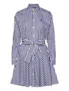 Polo Ralph Lauren Striped Cotton Paneled Shirtdress Marinblå