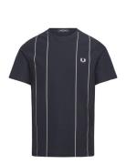 Fred Perry Pinstripe T-Shirt Marinblå