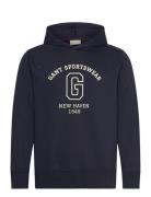 GANT Graphic Sweat Hoodie Marinblå