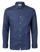 Selected Homme Slhregkylian-Linen Shirt Ls Classic Noos Blå