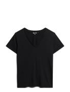 Superdry Studios Slub Emb Vee Tee Svart