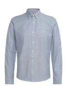 Lindbergh Yarn Dyed Oxford Superflex Shirt L/ Blå