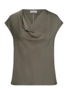 Ahlvar Gallery Zia Silk Top Khaki Green