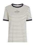 Tommy Hilfiger Reg Monotype Stripe C-Nk Ss Multi/patterned