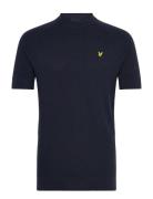 Lyle & Scott Linen Blend Knitted T-Shirt Marinblå