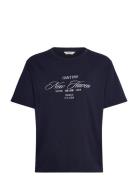 GANT Graphic Ss T-Shirt Marinblå