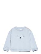 Mango Embossed Embellishment Cotton Sweatshirt Blå