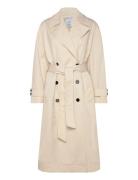 Mango Long Over D Double-Breasted Trench Coat Beige