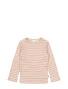 Petit Piao T-Shirt L/S Modal Striped Rosa