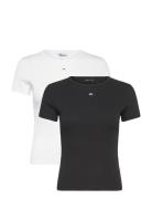 Tommy Jeans Tjw 2Pack Slim Essential Rib Ss Svart