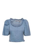 Levi's® Louise Ss Blouse Hey Friend 1 Blå