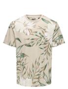 ONLY & SONS Onsklop Reg Ss Floral Tee Noos Beige