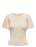 ONLY Onlanjelica Ss Detail O-Neck Knt Beige