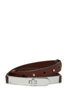 Lauren Ralph Lauren Turn-Lock Leather Belt Brun