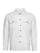 Lindbergh Cotton Linen Overshirts L/S Vit