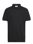 Lindbergh Structured Polo Shirt S/S Svart