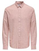 ONLY & SONS Onscaiden Life Ls Solid Linen Shirt Noos Rosa