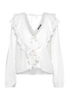 Gina Tricot Frill Tie Blouse Vit